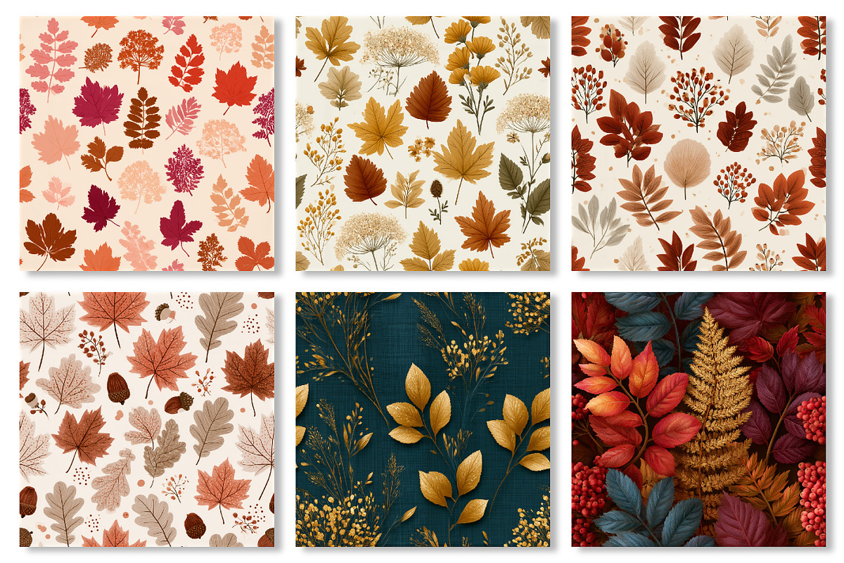 Autumn Foliage Seamless Pattern, a Pattern Graphic by Dream Creation (Photo 2 of 6)