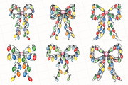 Christmas Light Coquette Bow Clipart, an Illustration by OK Design (Thumbnail 2 of 5)