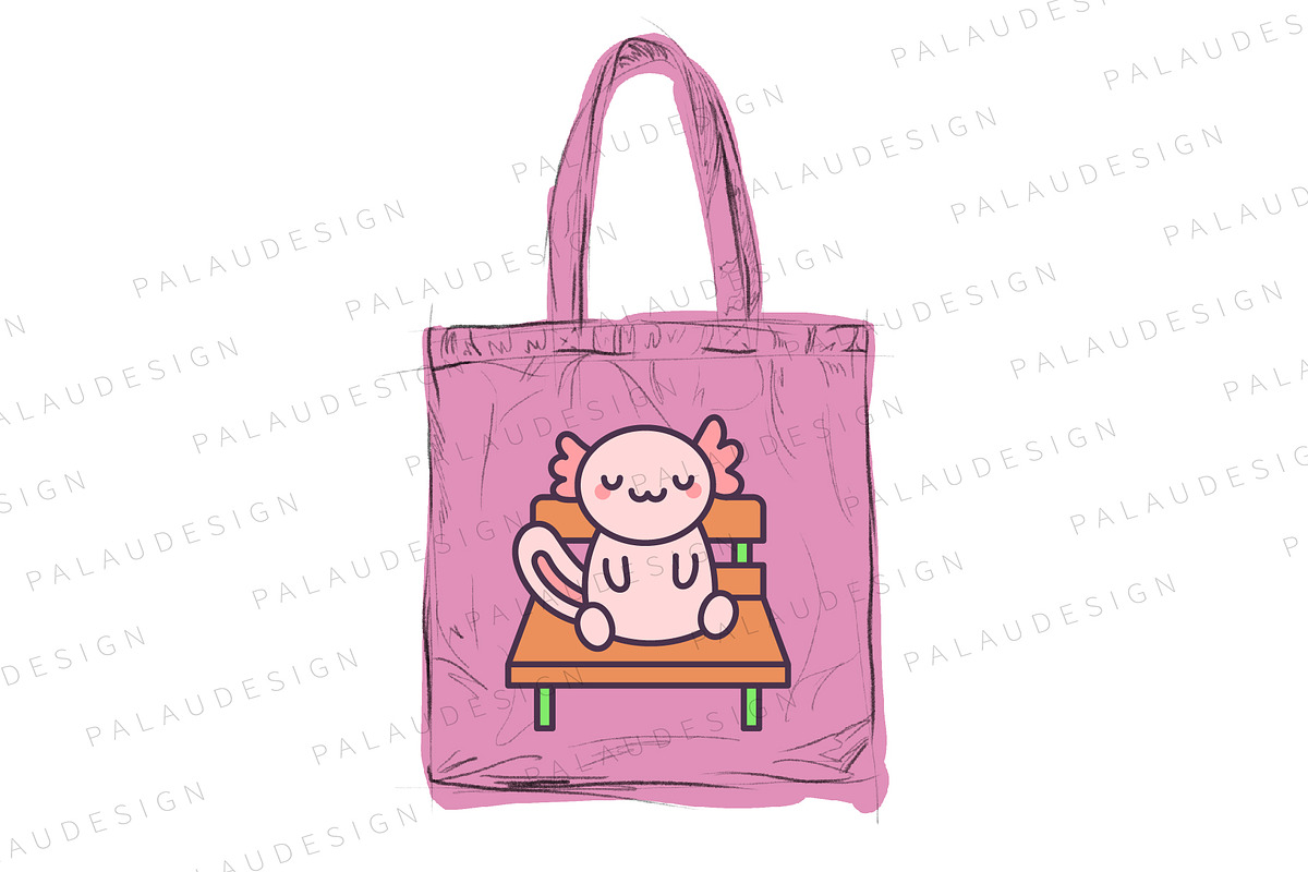 Kawaii Axolotl Summer Walk, a Seasonal Illustration by Palau (Photo 7 of 12)