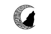 Mandala Moon Wolf SVG Bundle, an Illustration by Gaye Art (Thumbnail 16 of 31)