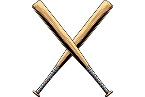 Crossed Baseball Bat, an Illustration by HitToon