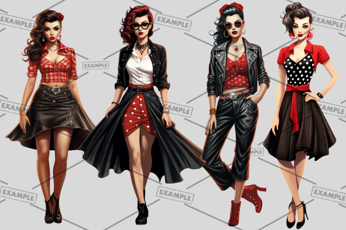 Rockabilly Women Bundle of 33, a Graphic by Jay Major Designs (Photo 6 of 11)