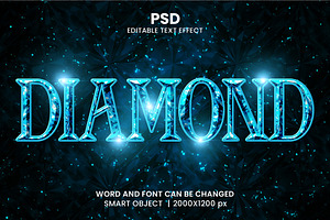 Blue Diamond Text Effect Style