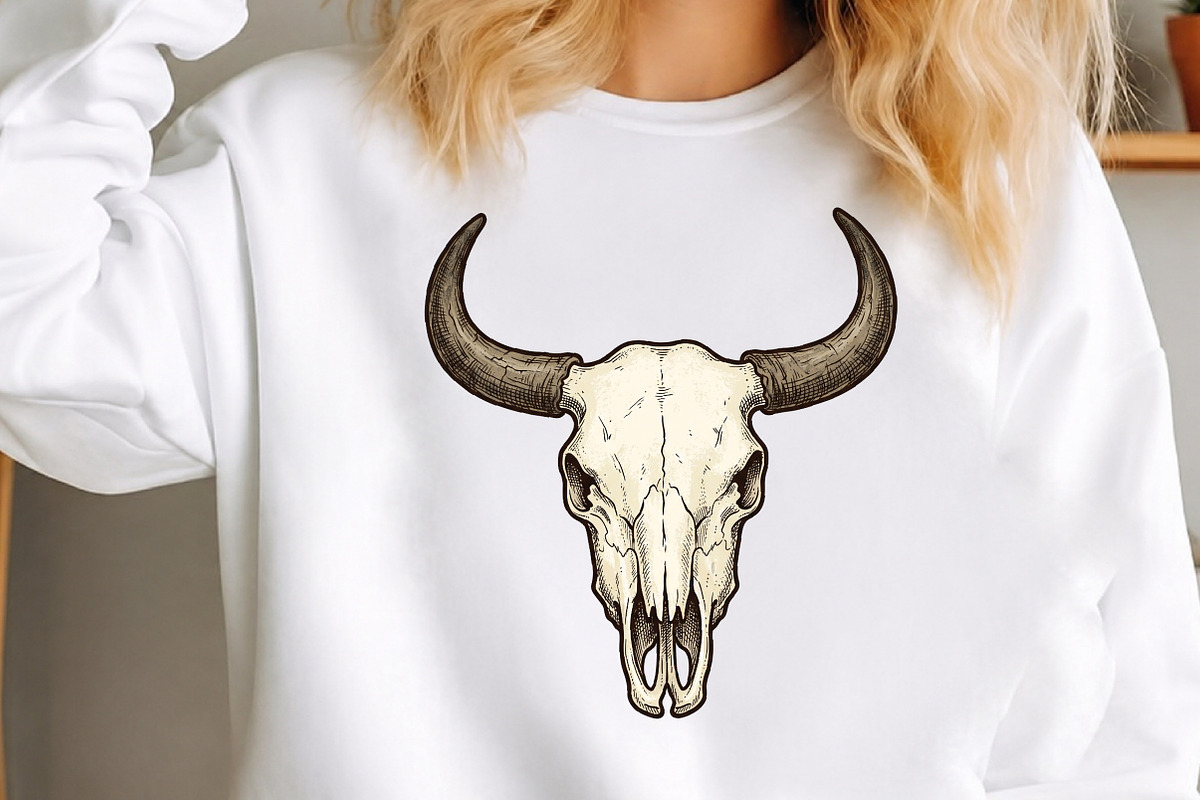 Rustic Cowboy Skull Sublimation PNG, a Seasonal Illustration by Canvas Craft (Photo 2 of 6)