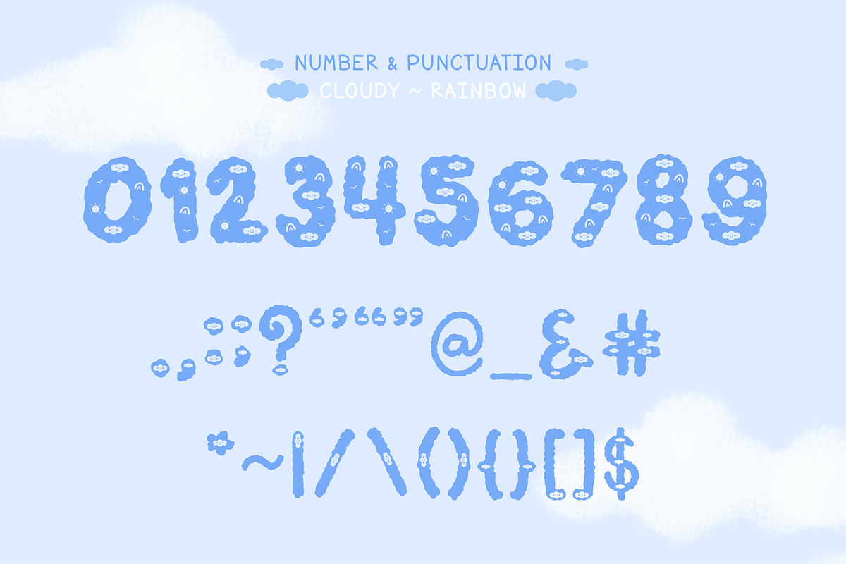 Cloudy - Cute Decorative Font, a Symbol Font by Kanink Studio (Photo 11 of 15)