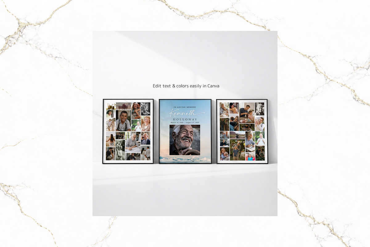 3 Panel Funeral Collage Canva FR011, a Poster Template by TyphoonStudio (Photo 7 of 9)