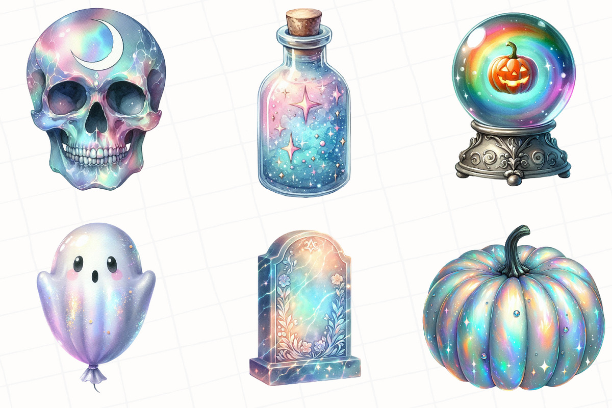 Iridescent Halloween Clipart, an Illustration by OK Design (Photo 5 of 5)