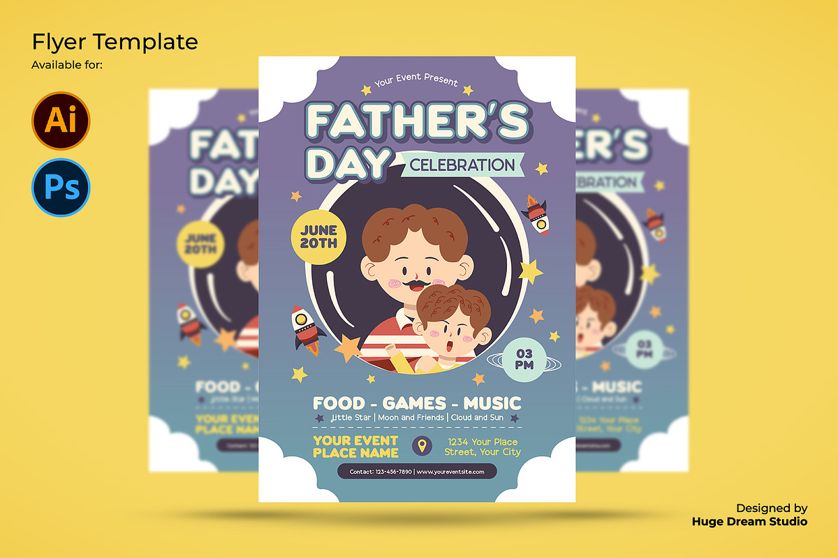Father's Day Celebration Flyer, a Flyer Template by Huge Dream Studio (Photo 1 of 5)