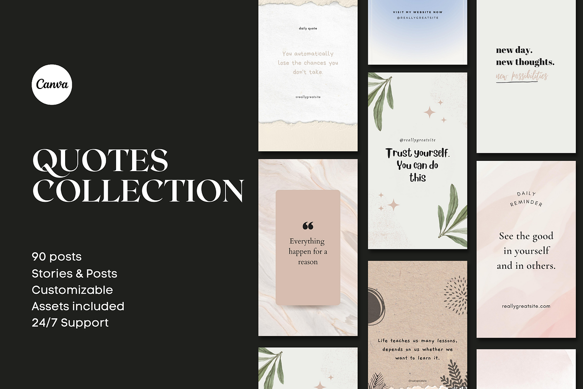 Minimal Instagram Quotes Collection, a Social Media Template by Palm Creatives (Photo 1 of 7)