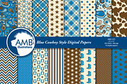 Cowboy digital paper AMB-1975, a Pattern Graphic by AMBillustrations (Thumbnail 1 of 2)