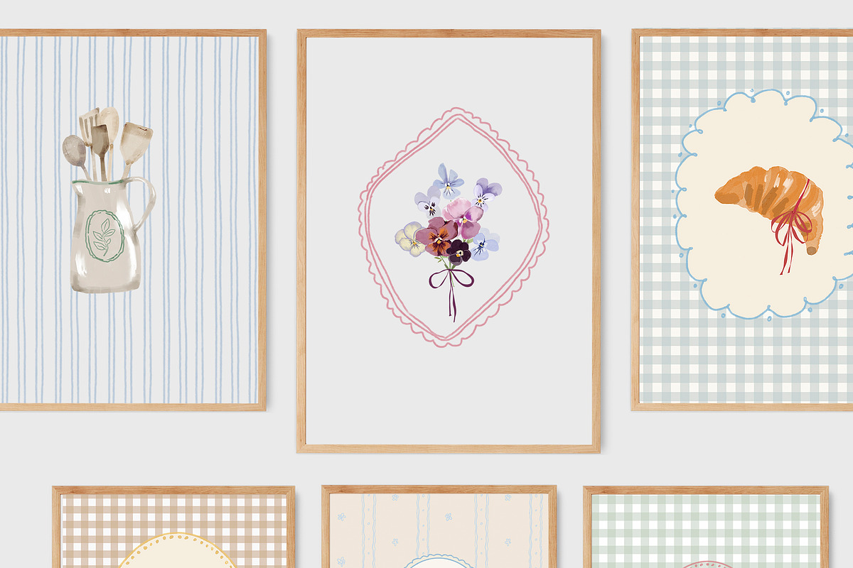 Cottagecore Clipart Frames Posters, a Decorative Illustration by whiteheartdesign (Photo 20 of 21)