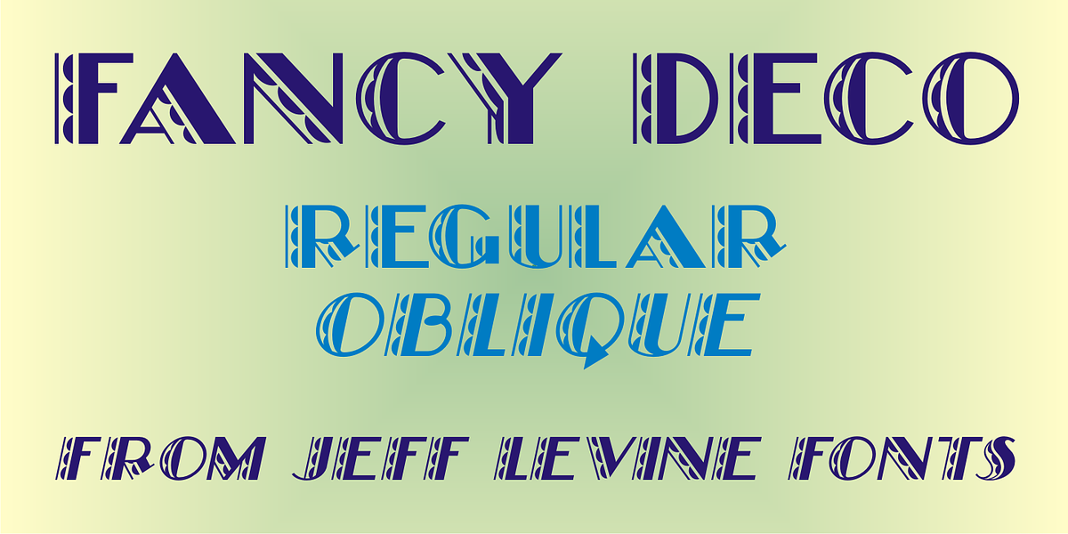 Fancy Deco JNL, a Font by Jeff Levine Fonts