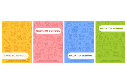 School posters. Hand drawn Back to