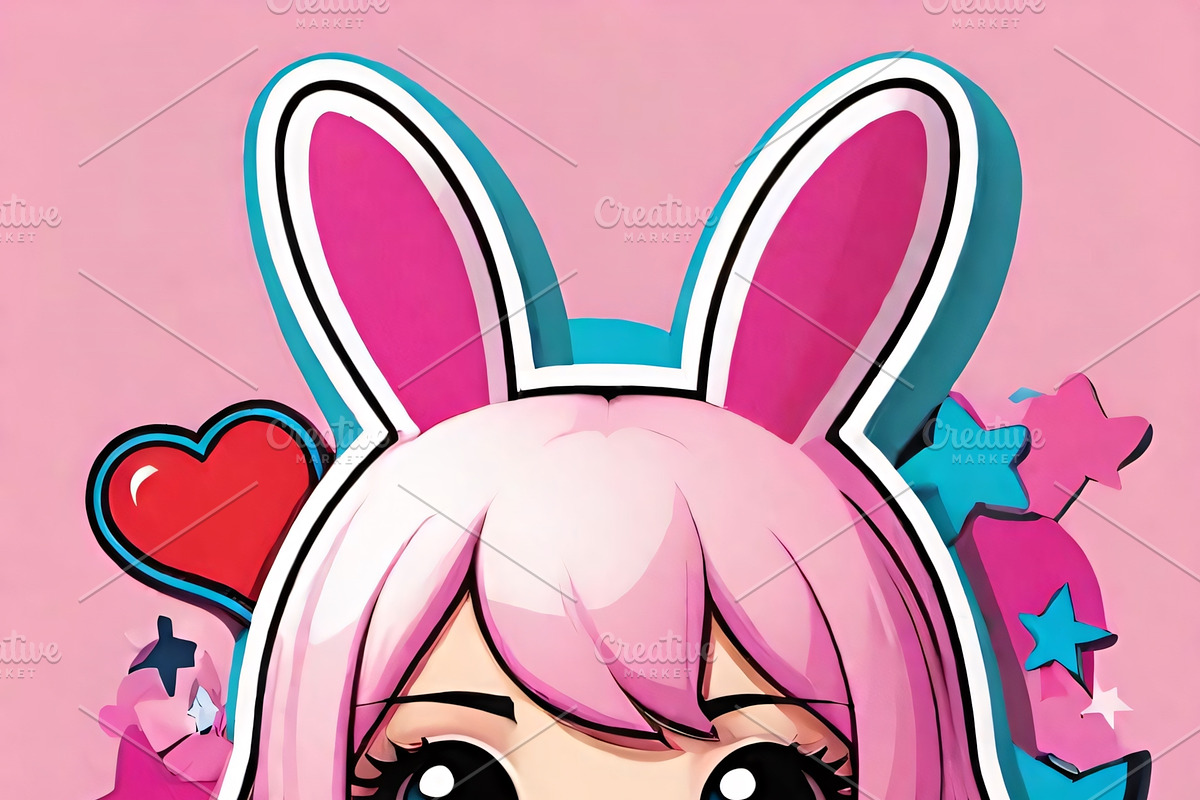 Kawaii Girl Stickers & Illustrations, an Illustration by ETARA by Mea Hau (Photo 3 of 16)