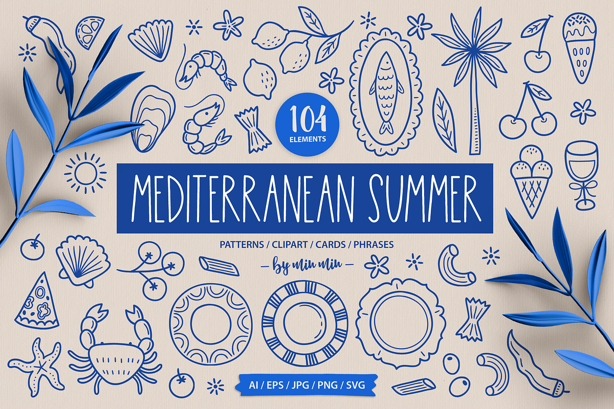 Mediterranean Summer Kit, a Food Illustration by miumiu (Photo 1 of 15)