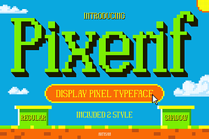 Pixerif - 8 Bit Gaming Font, a Font by Artisan Themes