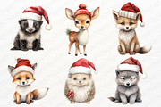 Woodland Christmas Watercolor PNG, a Seasonal Illustration by Maysa Art (Thumbnail 2 of 6)