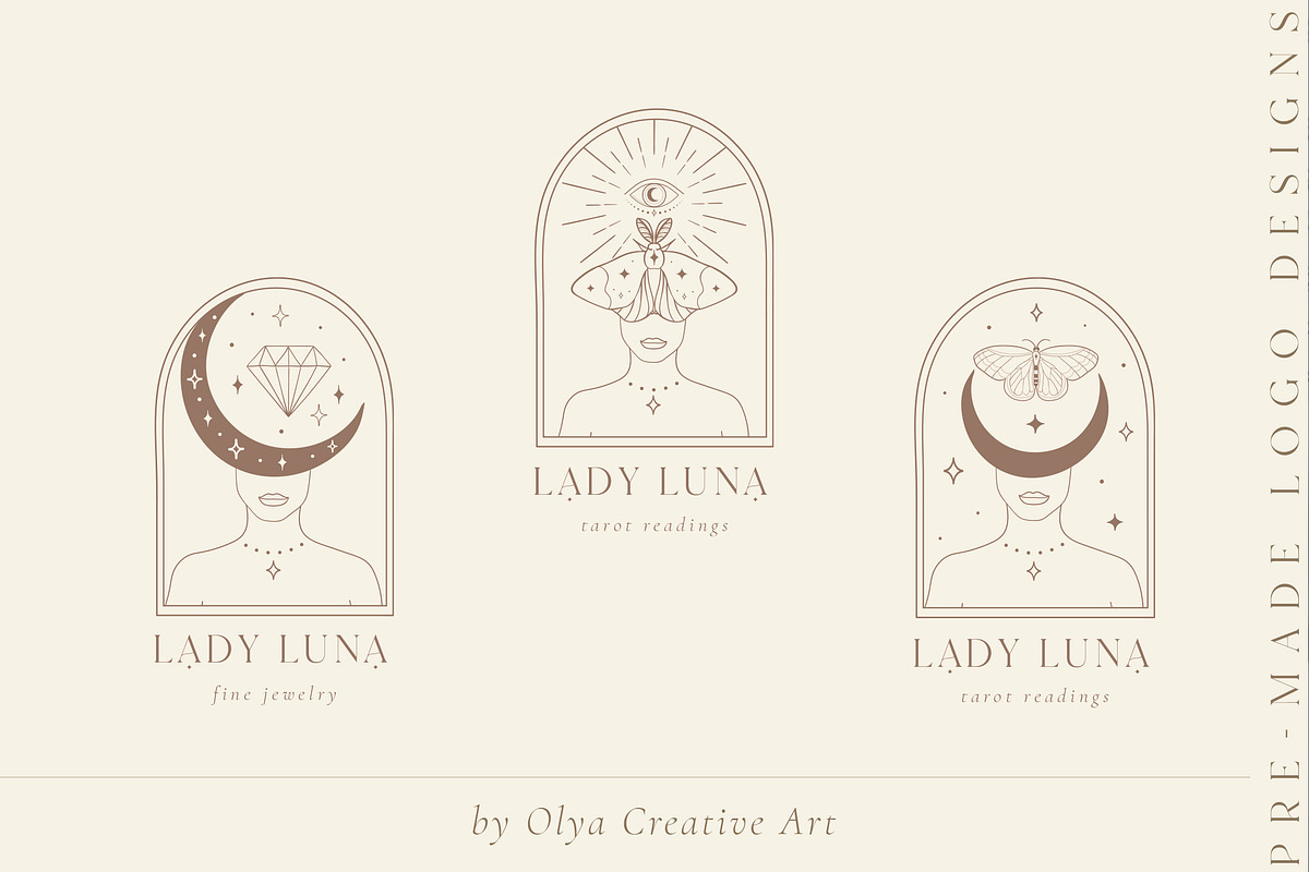 Lady Luna Pre-Made Logo Designs, a Branding & Logo Template by Olya Creative (Photo 1 of 11)