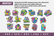 Collection of retro 90’s sticker svg, a Social Media Template by Guavanaboy (Thumbnail 2 of 3)