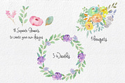 Watercolor Flowers Set Hand painted, an Illustration by MaraquelaStudio (Thumbnail 2 of 9)
