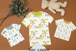 Tiny Jungle Set. Zoo Pattern