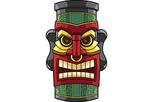 Warrior Tiki Mask, an Illustration by HitToon