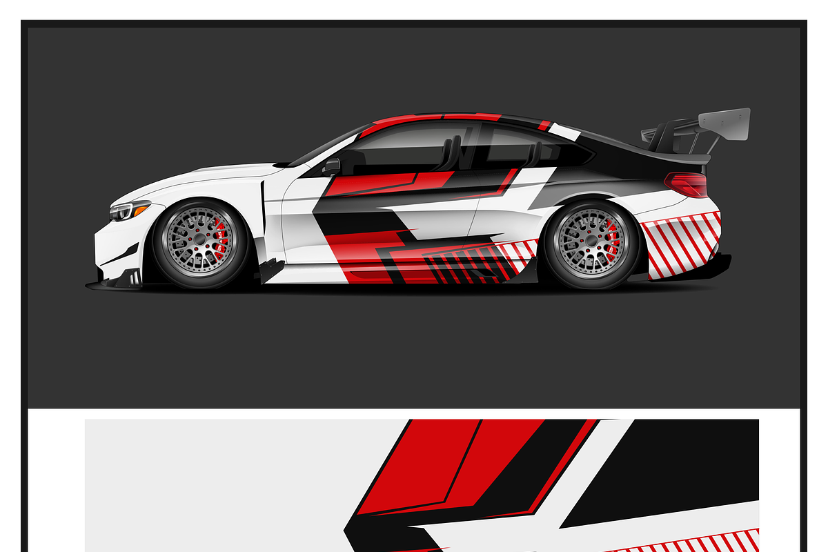 Dynamic Racing Car Wrap Design, an Object Illustration by CarWrap design (Photo 3 of 4)