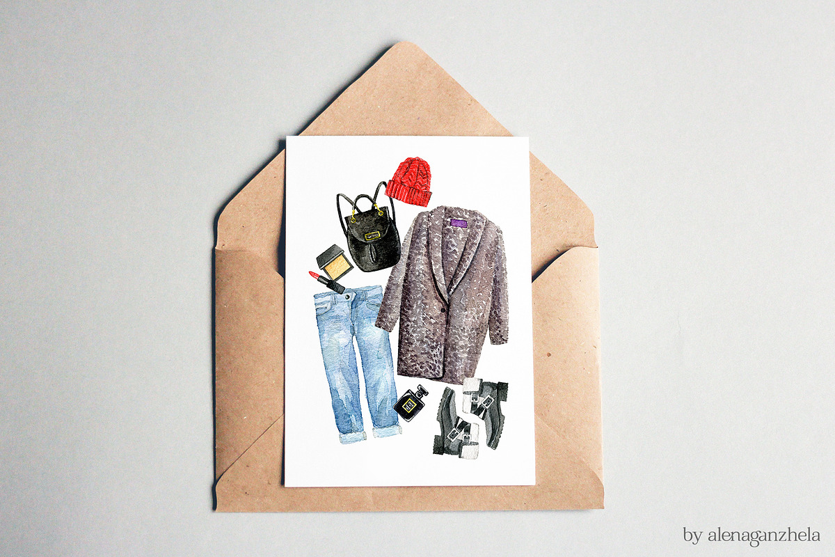 Watercolor fashion outfit creator, an Object Illustration by alenaganzhela (Photo 10 of 12)