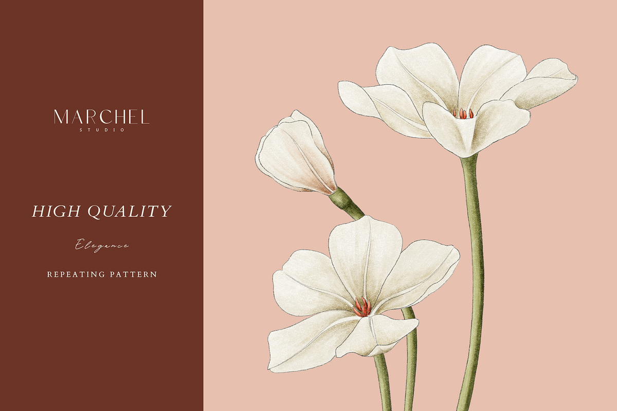 Floral Flow, Romantic Repeat Pattern, a Pattern Graphic by Marchel Studio (Photo 2 of 4)