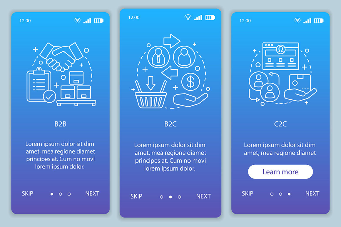Business models mobile app pages, a Templates & Theme by IMG Visuals