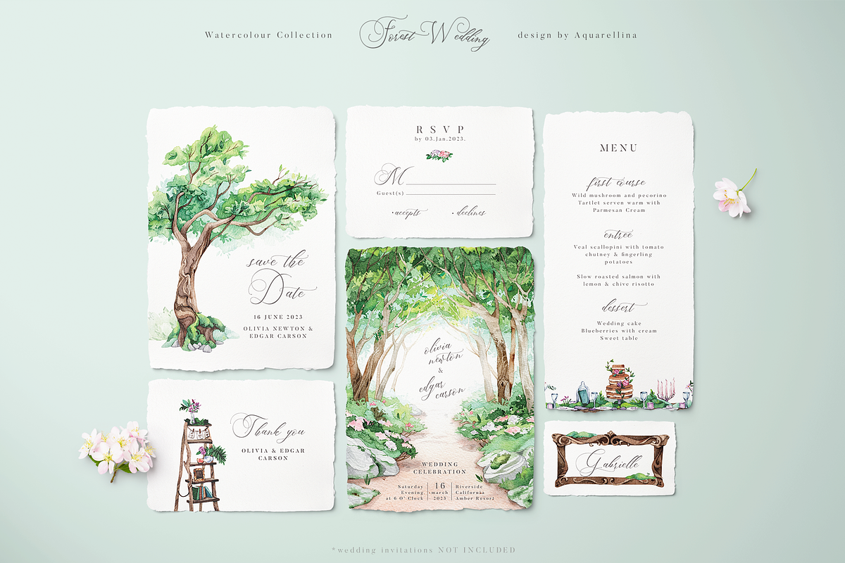 Forest Wedding Illustrations, a Decorative Illustration by Aquarellina (Photo 16 of 32)