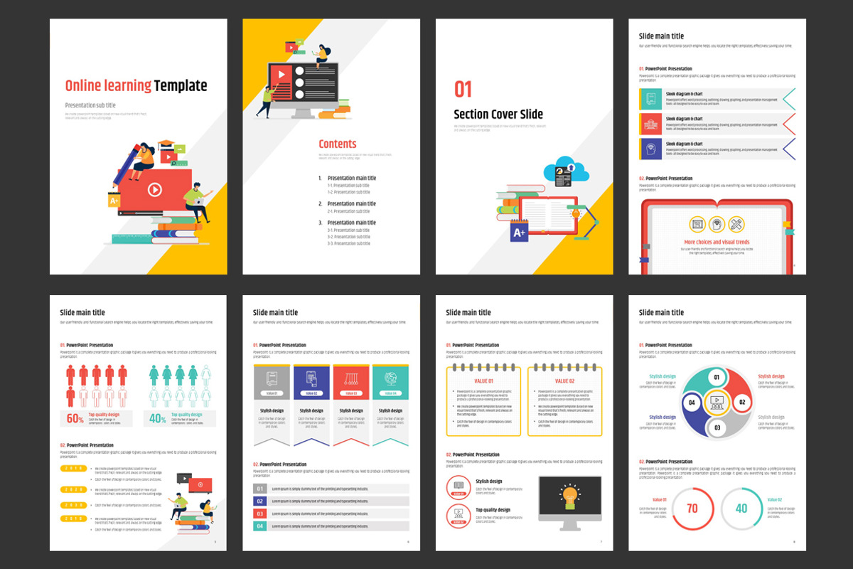 Online learning Template Vertical, a Presentation Template by GoodPello