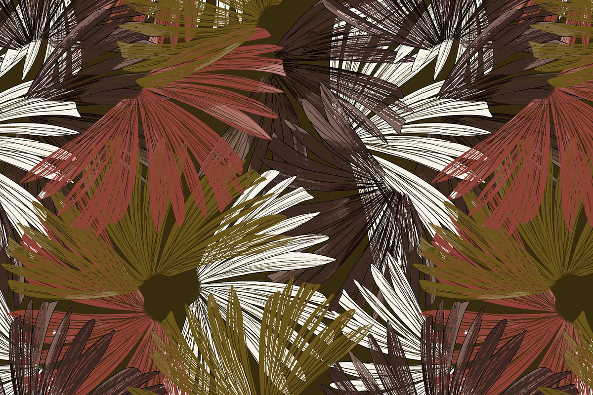 Earth tone jungle palms foliage, a Pattern Graphic by Nocito Design (Photo 2 of 6)