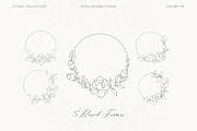 Handrawn Floral Bouquets and Frames, a Decorative Illustration by Saga Design Studio (Thumbnail 3 of 9)