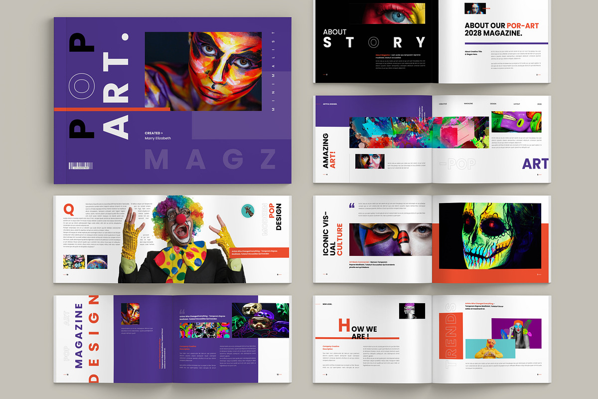 Popart Magazine Landscape Template, a Brochure Template by Pixelpick (Photo 1 of 9)