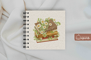 Vintage Floral Bookstacks Watercolor, a Decorative Illustration by creationsbyapuruh (Thumbnail 7 of 8)