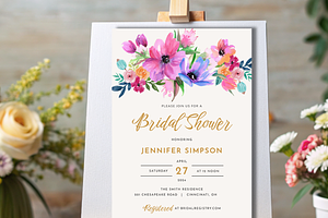 Bridal shower invitation template, an Invitation Template by ZobaDepot