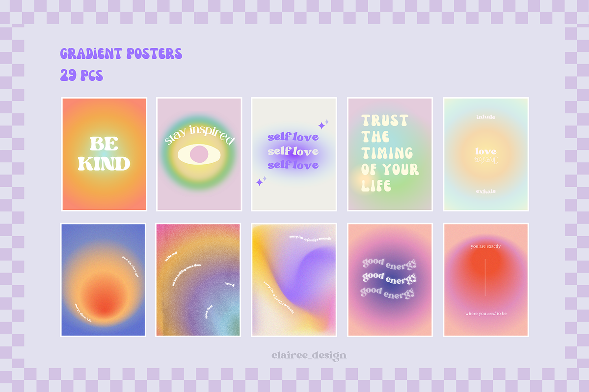 Danish Pastel Y2K Aesthetics Posters, a Stationery Template by Clairee Design Studio (Photo 3 of 7)