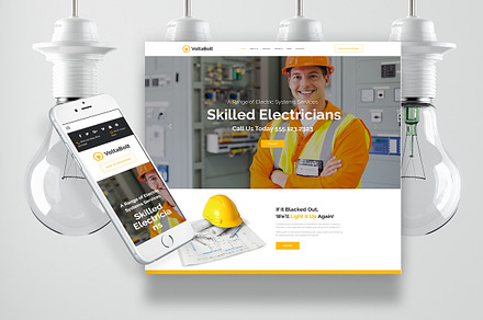Electrician Services Wordpress Theme, a WordPress Template by Zemez