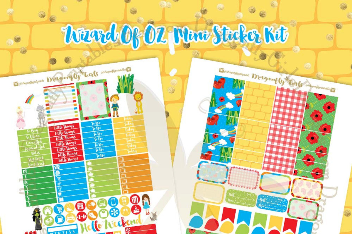 Wizard Of OZ Planner Stickers, a Graphic by Dragonfly Girls Designs