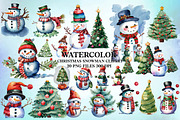 Cute Christmas Snowman Clipart, a Seasonal Illustration by Craft Nest (Thumbnail 1 of 5)