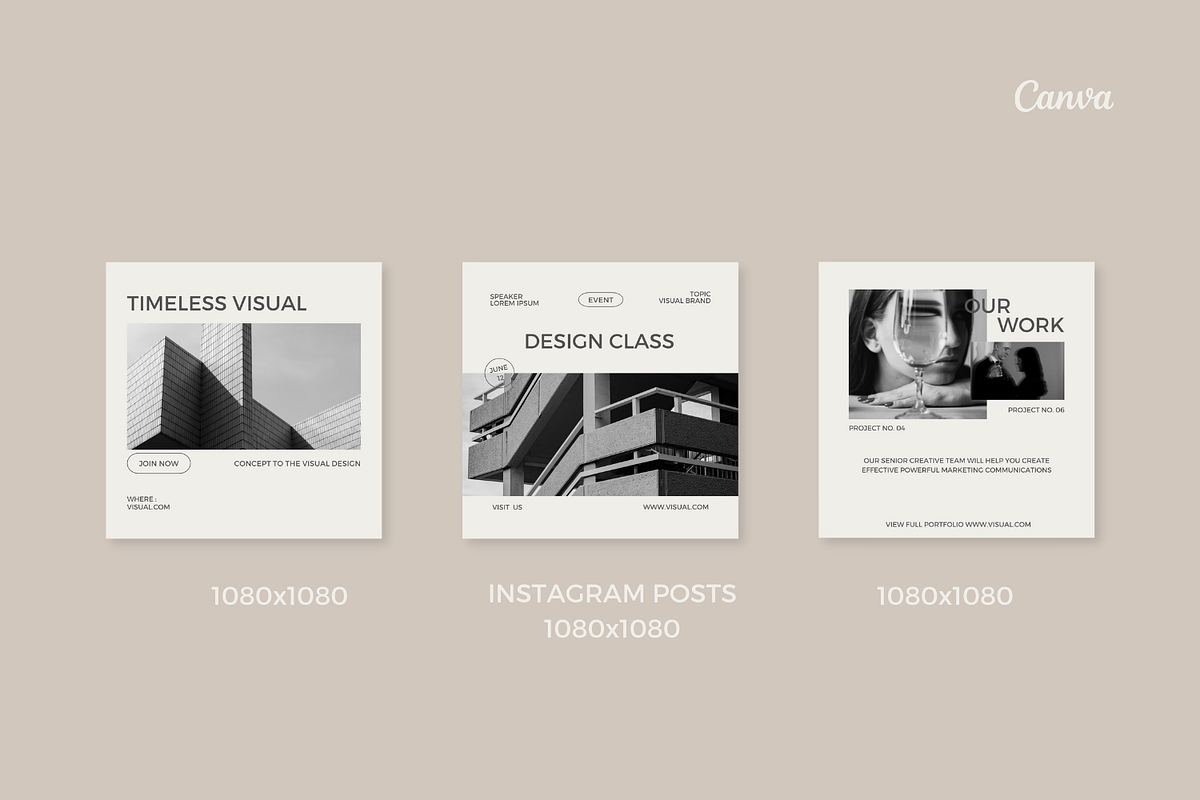 Black Minimalist Canva Template, a Social Media Template by Moodwave Studio (Photo 5 of 9)