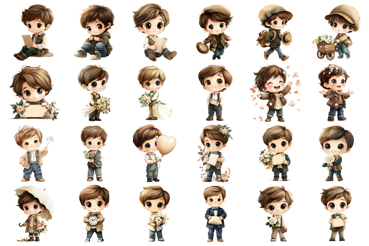 Watercolor Page Boy Clipart, an Illustration by Daily.Designs (Photo 4 of 4)
