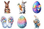 Watercolor Easter Clipart Bundle, an Illustration by Designking (Thumbnail 3 of 4)