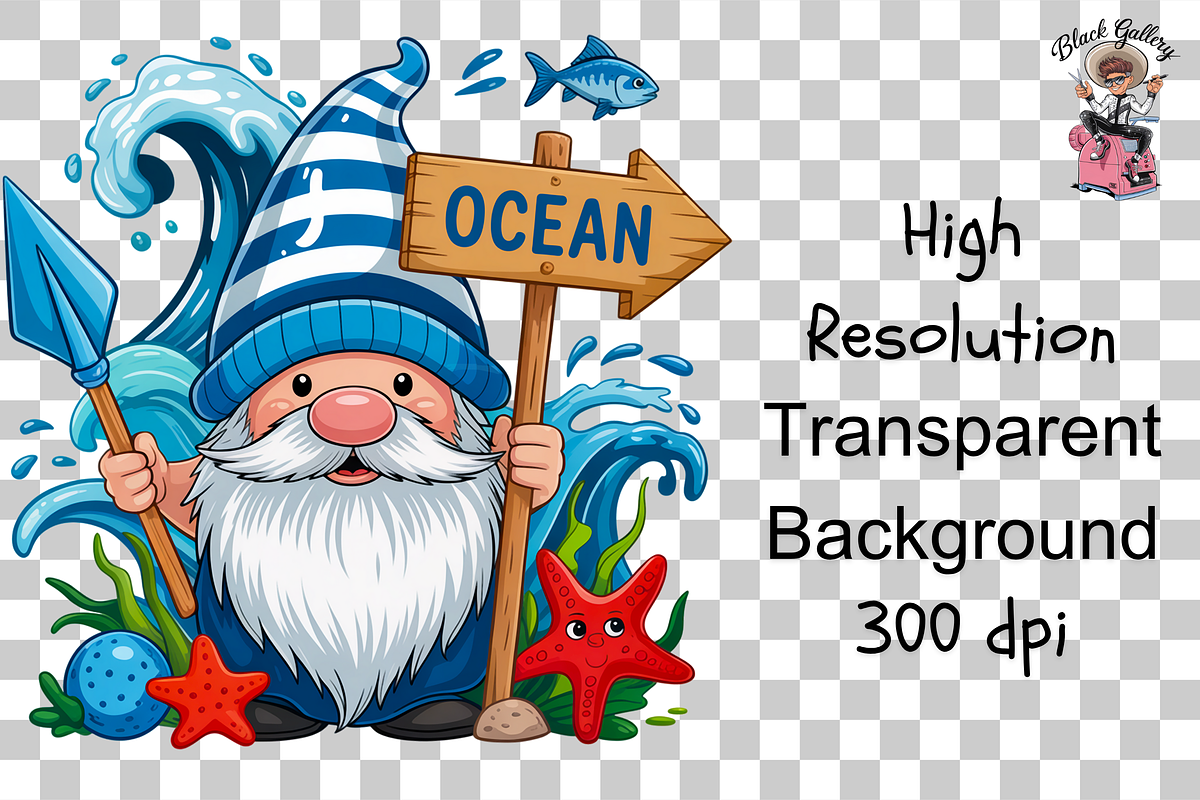 Beach Gnome Summer PNG Bundle, a Graphic by Clipart Studio (Photo 8 of 12)