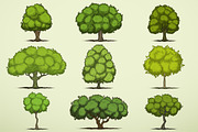 Cartoon deciduous trees, a Decorative Illustration by yuanden graphics (Thumbnail 1 of 3)