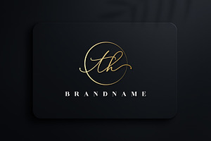 Letter TH Handwritten Signature Logo