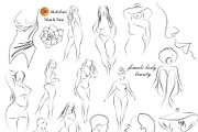 LINE ART COLLECTION BLACK FEMALE, a Healthcare Illustration by ArtOLB (Thumbnail 5 of 10)
