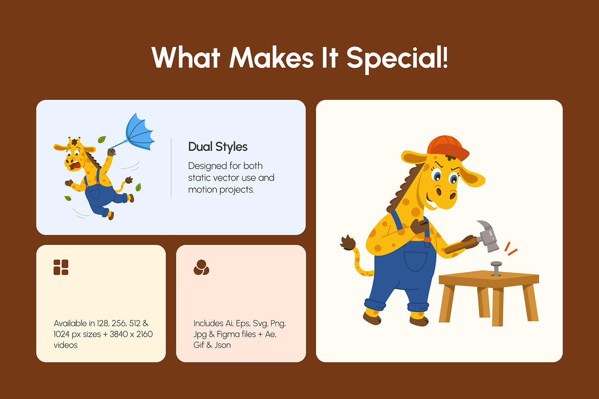 Giraffe Vectors Icons Bundle, an Emoji Icon by Brickclay (Photo 2 of 12)