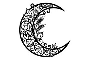 Floral Moon Ornament Bundle, an Object Graphic by hafijul (Thumbnail 3 of 6)